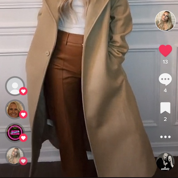 Faux leather pants - brown leather tan leather - Picture 4 of 9